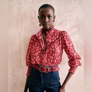 Sezane Multicolor Cherry Blouse
